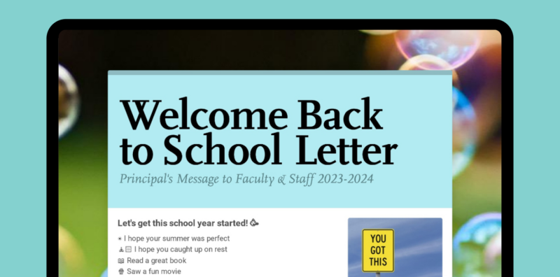 Welcome Back to School newsletter template.