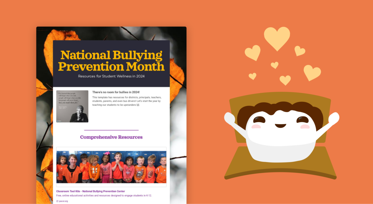 Smorinio with National Bullying Prevention Month Template