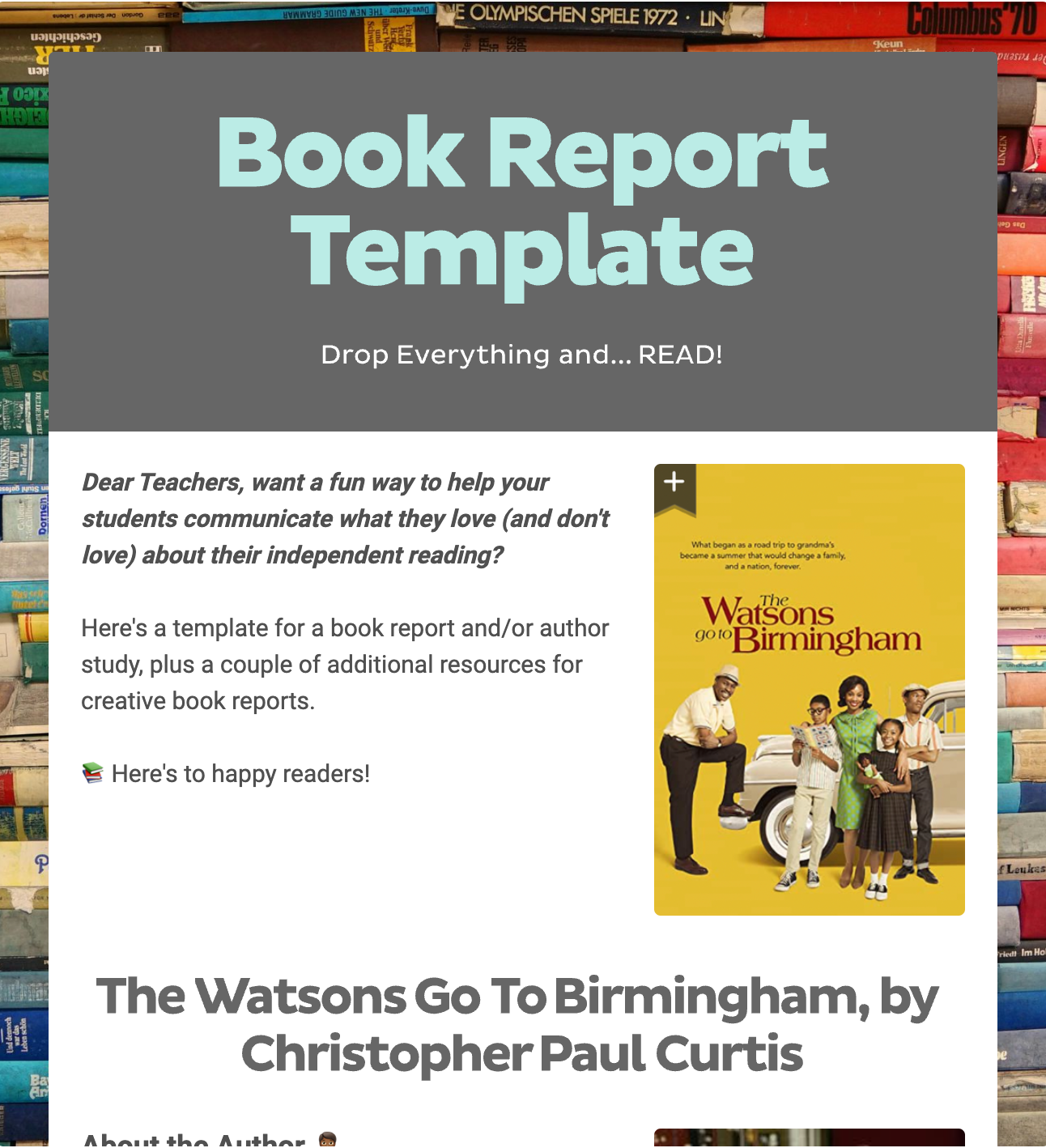 Book Report Template