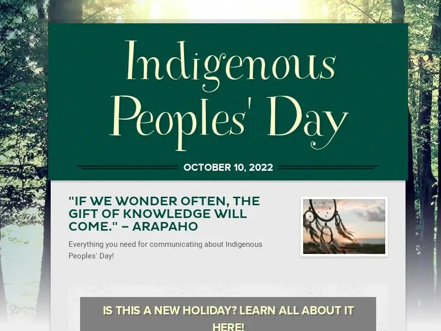 Indigenous People Day newsletter template.