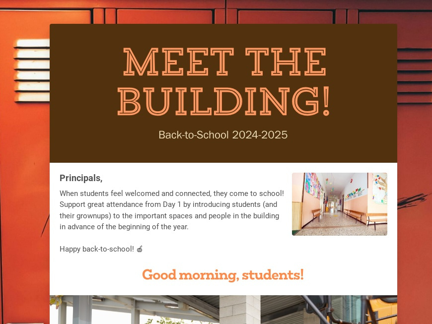 Meet the Building back-to-school newsletter template