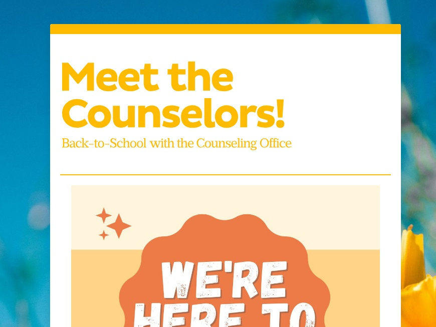 Meet the Counselors school newsletter template