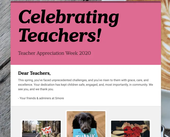 Celebrating Teachers newsletter template.