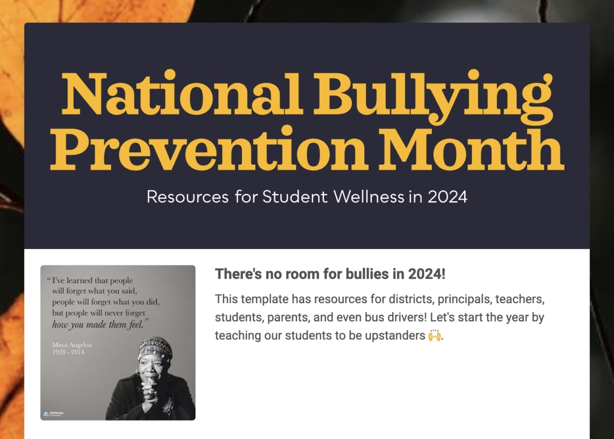 National Bullying Prevention Month Newsletter Template featured image