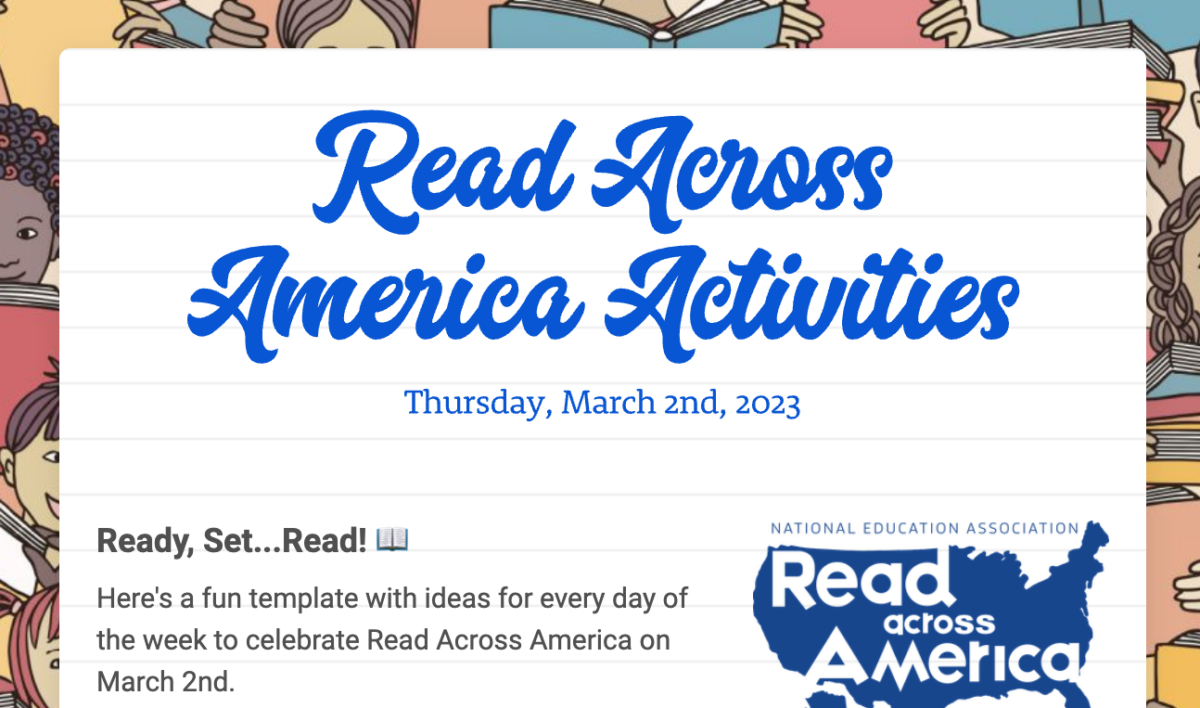 Read Across America Activities newsletter template.