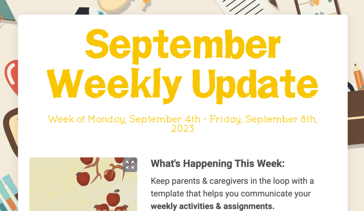 September Weekly Update newsletter template.